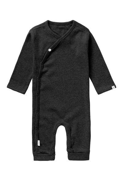 Organic Rippstrick Strampler grau