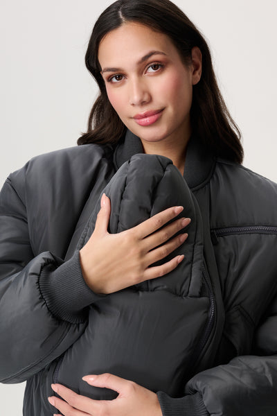 2 in 1 Piloten Umstands- und Tragejacke anthrazit
