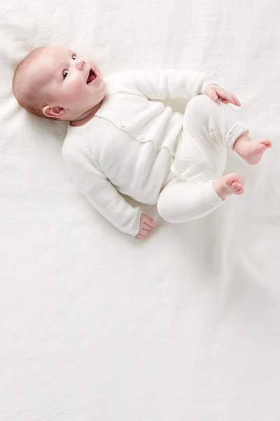 Organic Baby-Strickhose weiß