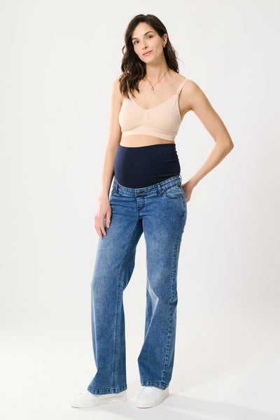Organic Wide Leg Umstandsjeans mid blue
