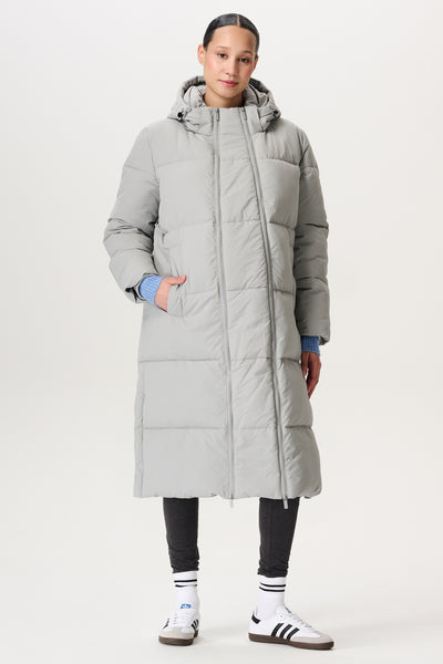 3 in 1 Umstandsmantel und Tragejacke silbergrau