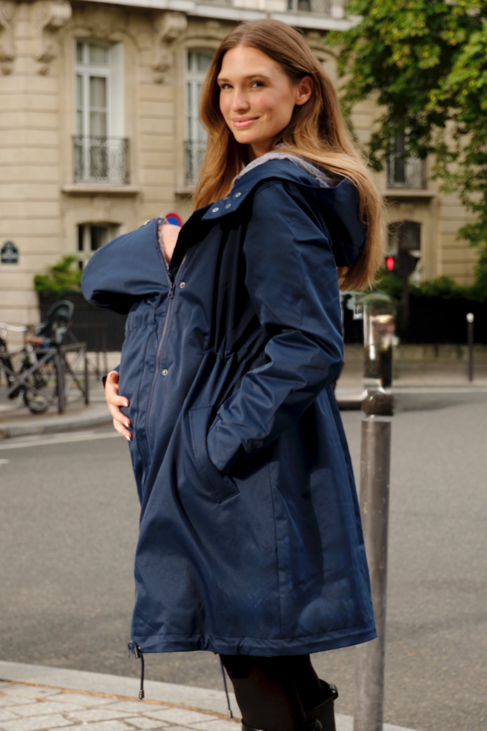 Crossbody diaper bag made of nylon, dark blue – Mamarella GmbH