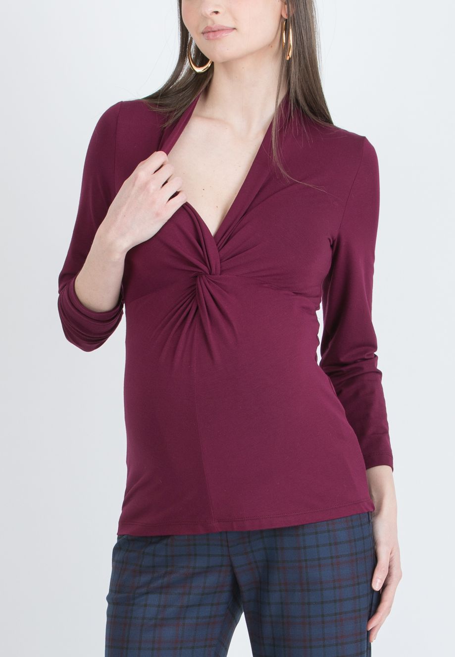 Umstands- und Stilltop aus Viskose-Jersey mit Knotendetail bordeaux ATT26AW06 2