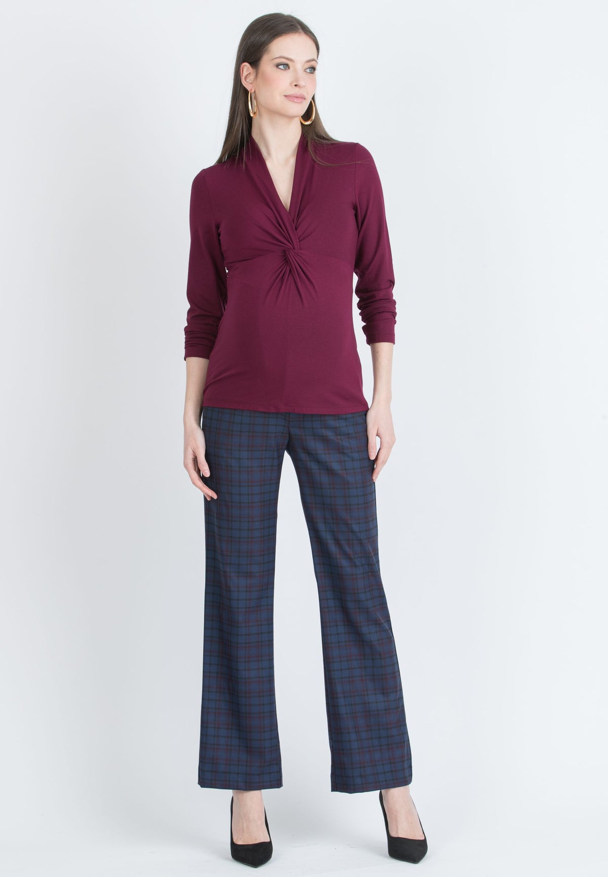 Umstands- und Stilltop aus Viskose-Jersey mit Knotendetail bordeaux ATT26AW06 4