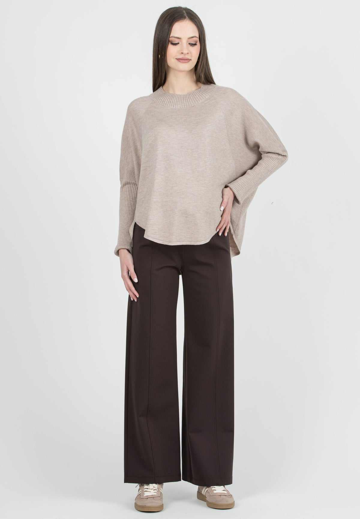 Umstands- und Stillpullover mit Rundsaum beige ATT26AW08 2