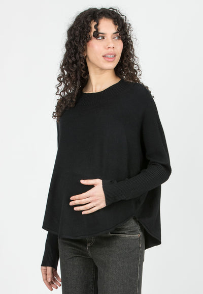 Umstands- und Stillpullover mit Rundsaum schwarz