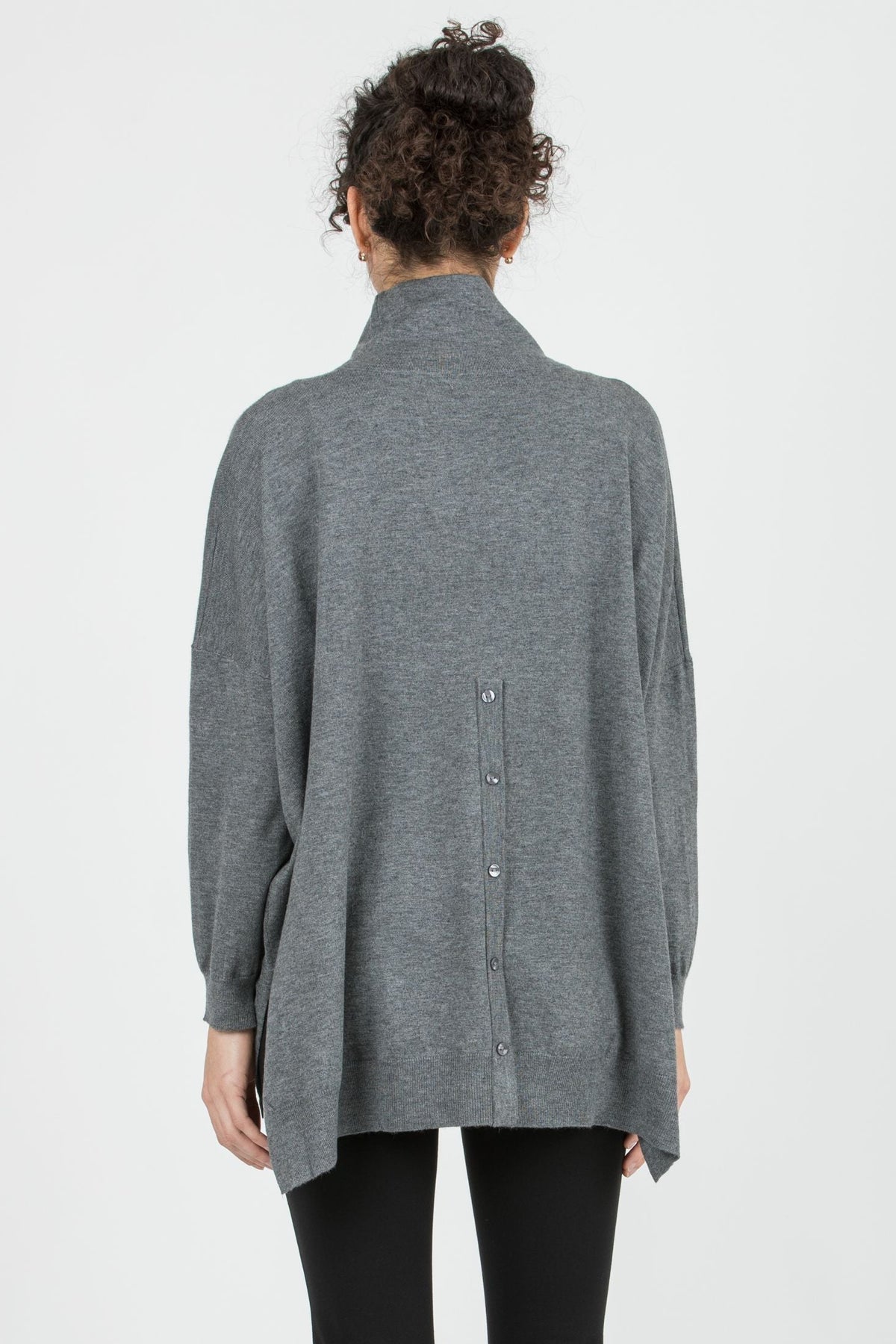 Oversize Umstandspullover mit Rollkragen dunkelgrau ATT26AW10 2
