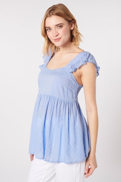 Babydoll maternity top in modal, blue