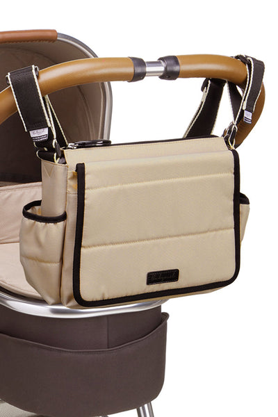 Babymel quilted eco stroller organizer beige