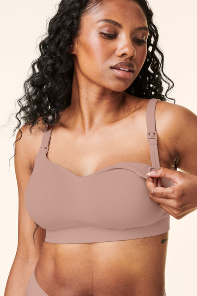 Balconette maternity and nursing bra, beige