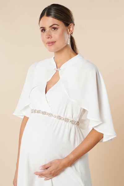 Braut Cape mit Schmuckverschluss