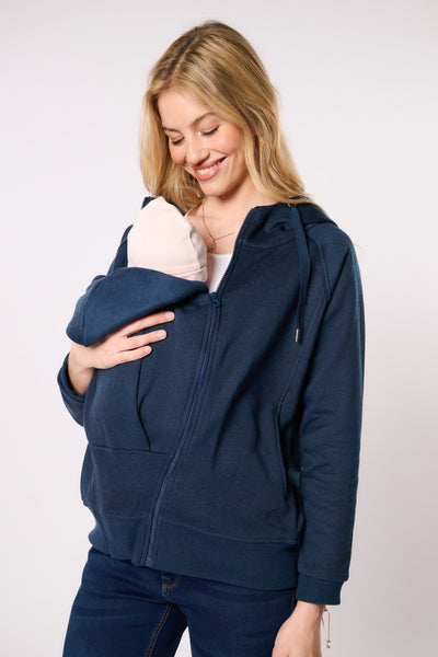 Umstands-Hoodie und Tragejacke denim blau
