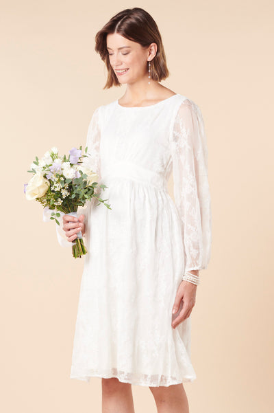 Boho maternity wedding dress with embroidery