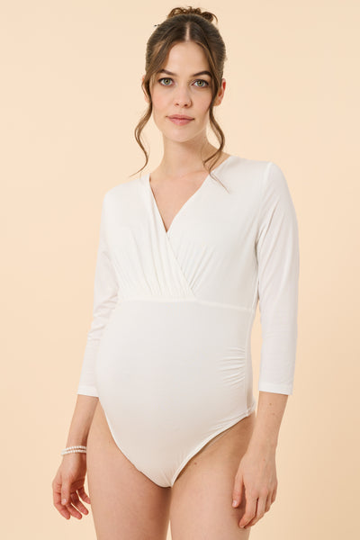Cache-Coeur maternity and nursing bodysuit with back cutout