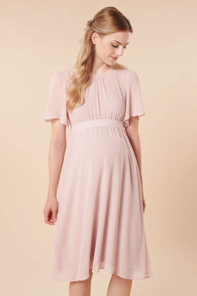 Chiffon Umstandskleid mit Flügelärmeln vintage rose