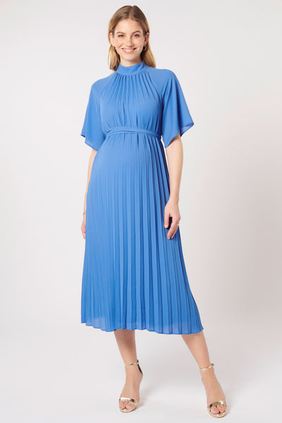 Crepe Chiffon Umstandskleid mit durchgehenden Plissees
