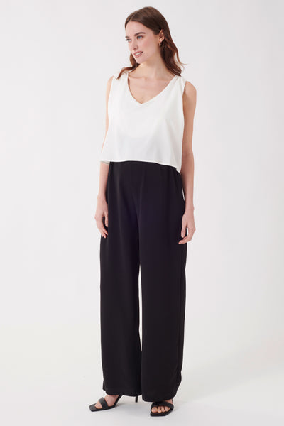 Crepe maternity and nursing jumpsuit
