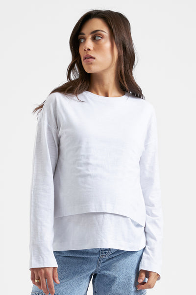 Double Layer Umstands- und Stillshirt weiß