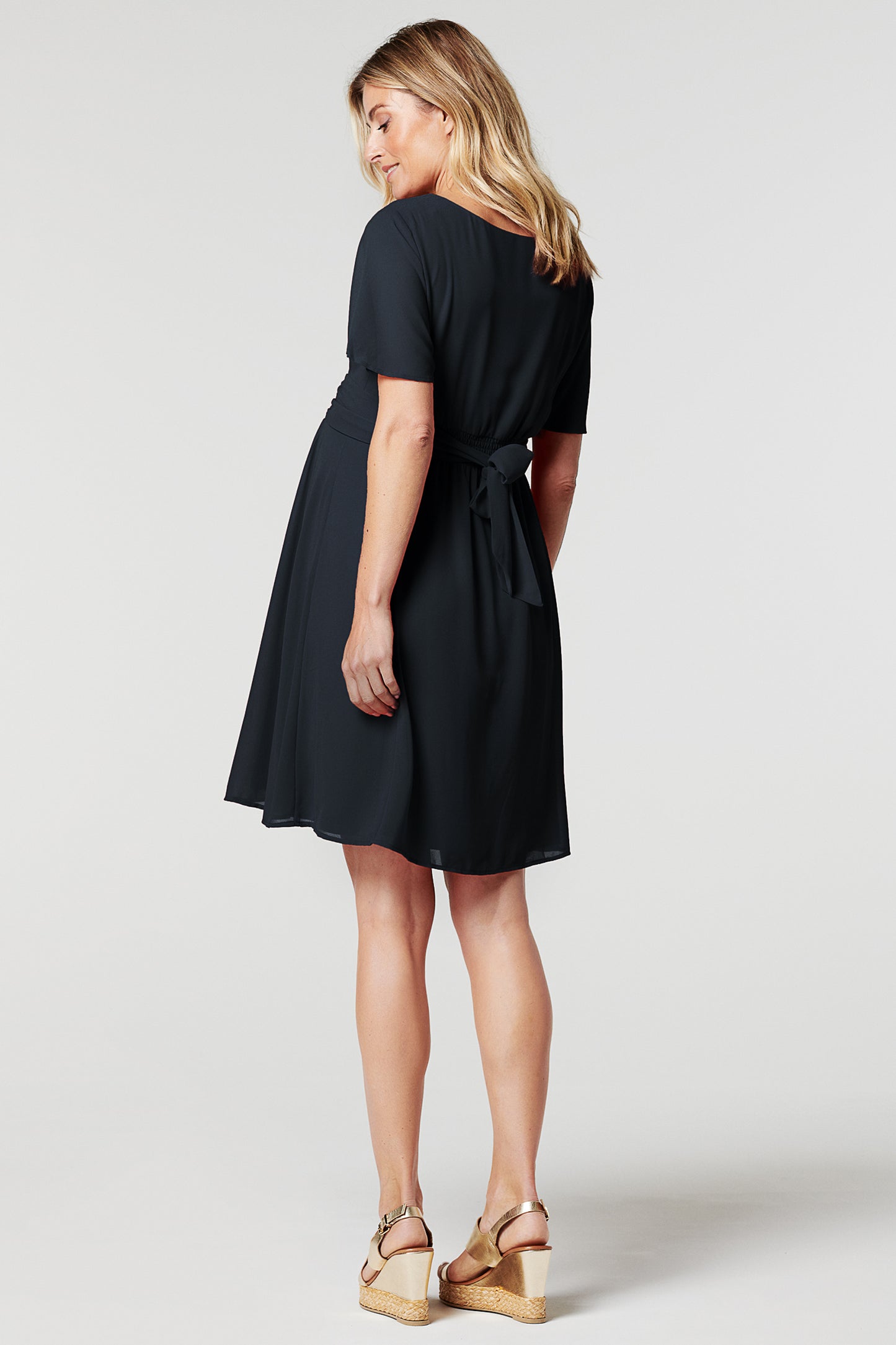 Eco Chiffon Umstands- und Stillkleid navy