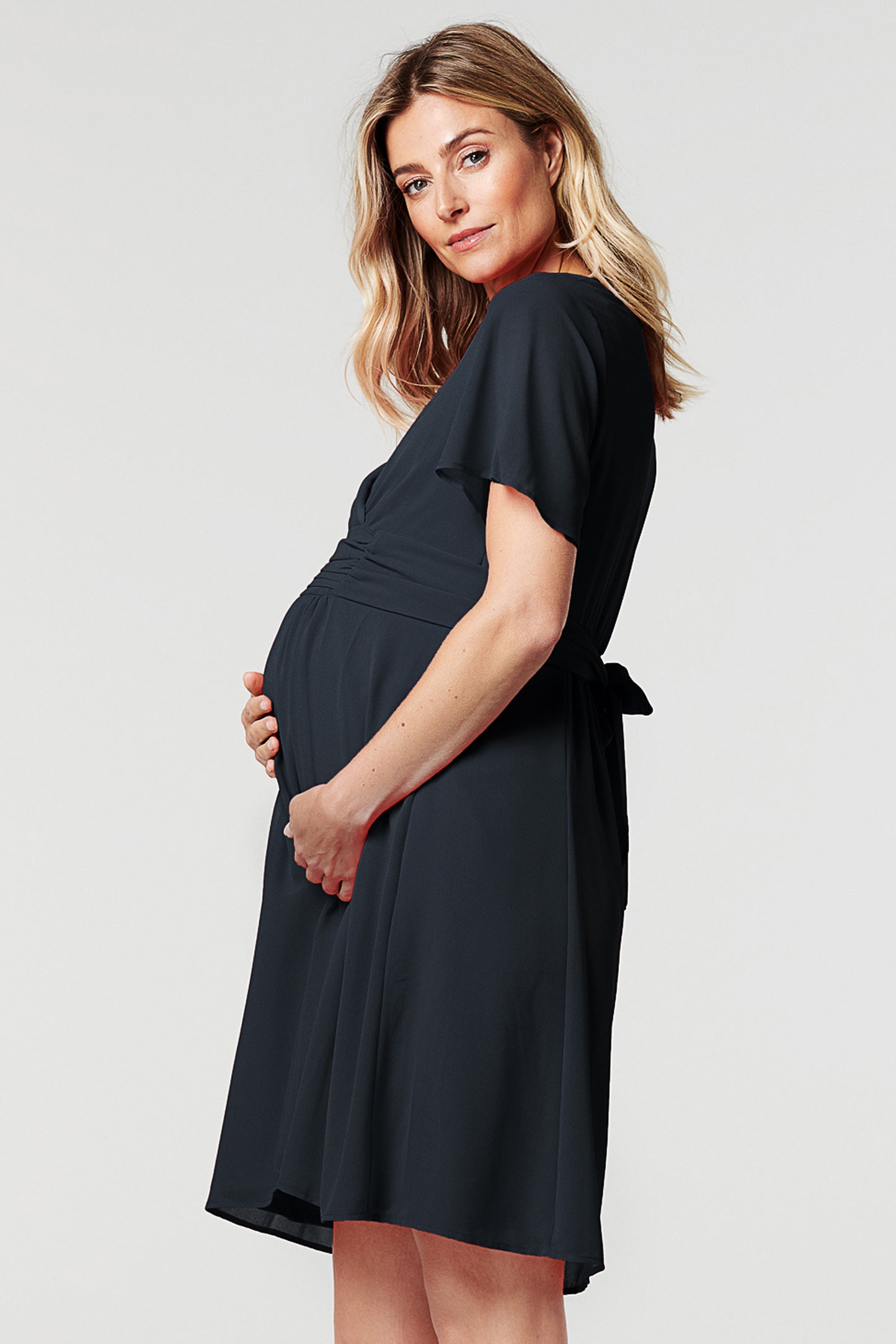 Eco Chiffon Umstands- und Stillkleid navy