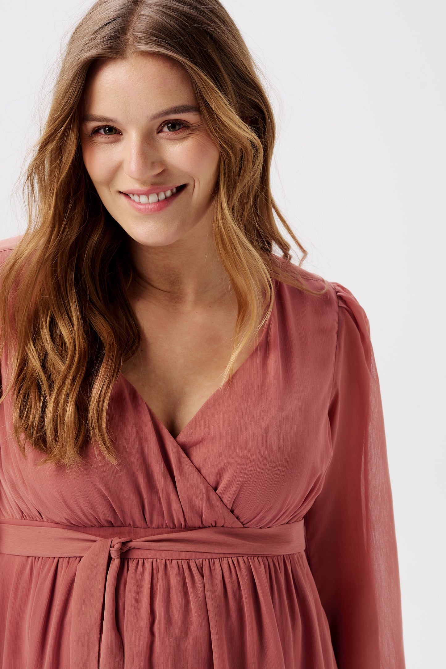 Eco Chiffon Umstandskleid terracotta