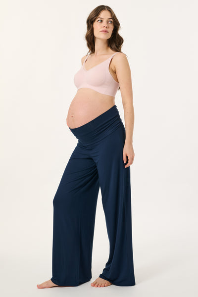 Eco Modal Smart Casual Roll Over Wide Leg Hose navy