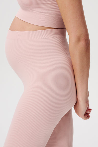 Eco Ribbed Seamless Active maternity leggings mauve