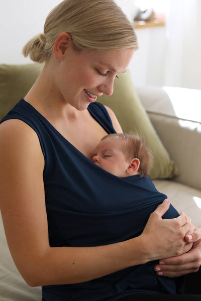Eco viscose skin to skin baby bonding top navy