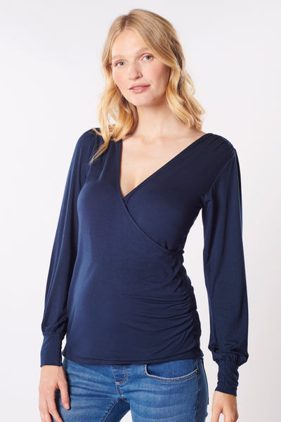 Eco Viskose Umstands- und Stillshirt mit Blousonärmeln navy