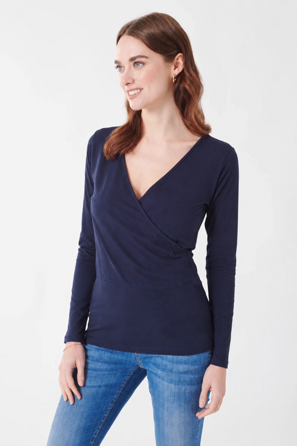 Eco Viskose Känguru Bonding und Stillshirt Langarm navy MAM26AW49 3