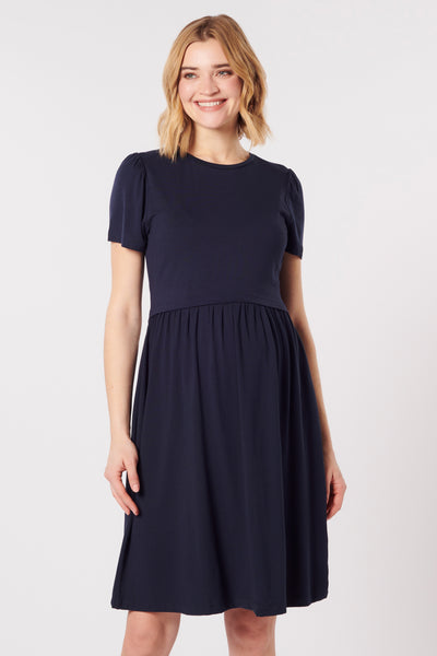 Eco Viskose Umstands- und Stillkleid navy