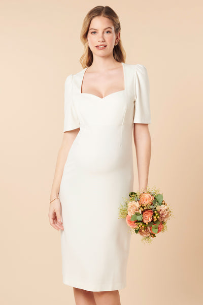 Ecovero sheath maternity wedding dress with sweetheart neckline
