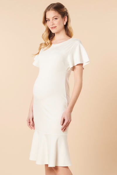 Ecovero sheath maternity dress with flounce