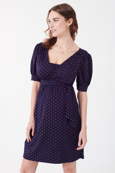 Ecovero Umstands-und Stillkleid in Wickeloptik mit Polka Dots