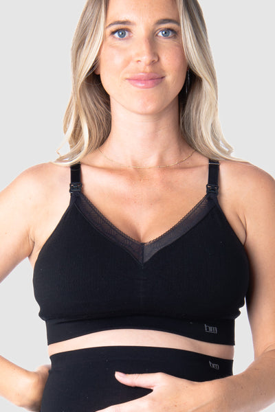 Seamless Full Cup Still BH mit Spitze schwarz