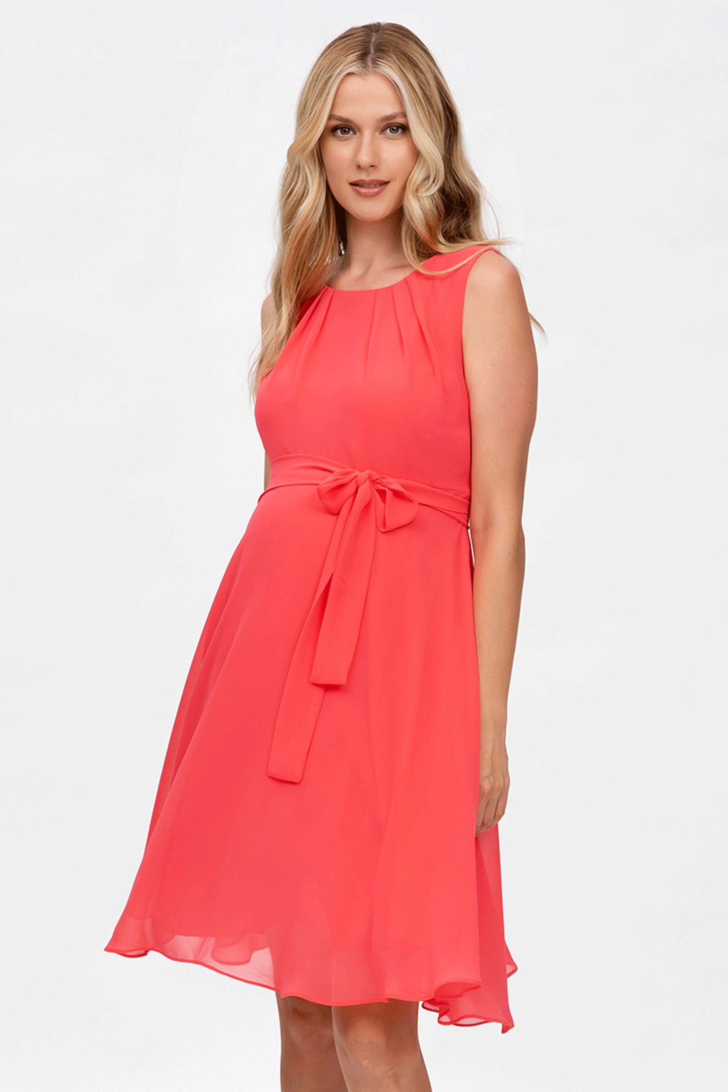 Georgette Umstandskleid koralle