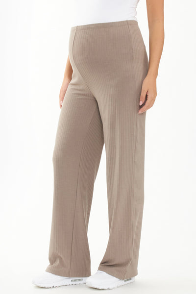 Gerippte Loose Fit Umstandshose taupe