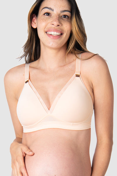 Triangle maternity and nursing bra, light pink