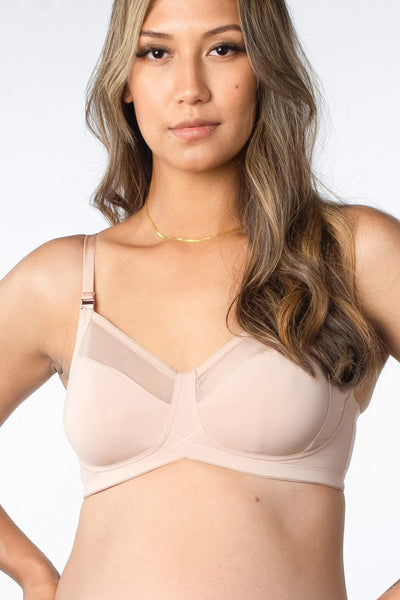 Full Cup Nursing Bra with Mesh Inserts, Rose