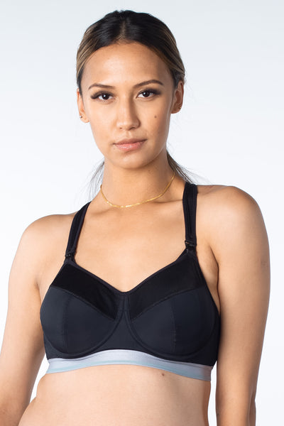 Eco full cup sports nursing bra black