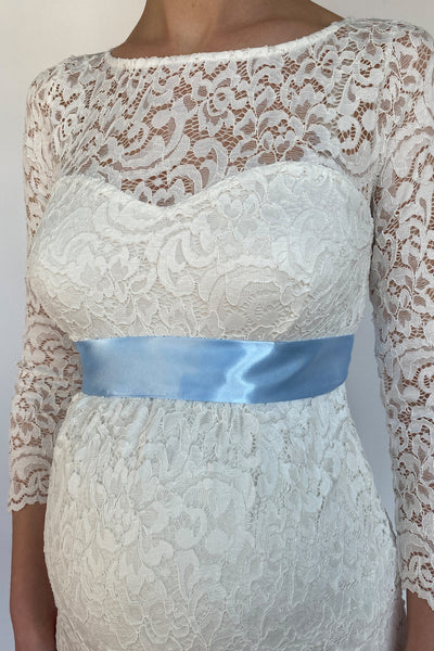 light blue satin sash