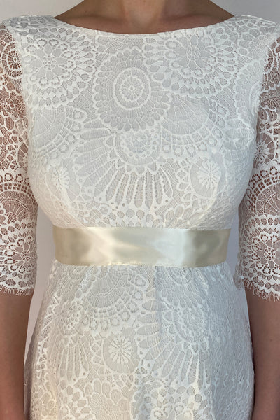 Cream satin sash