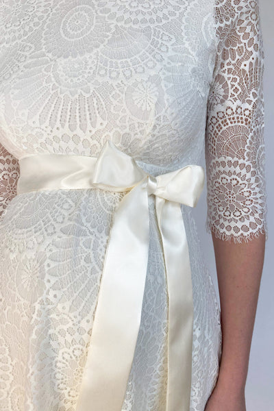 Extra Lange Satin Schärpe elfenbein