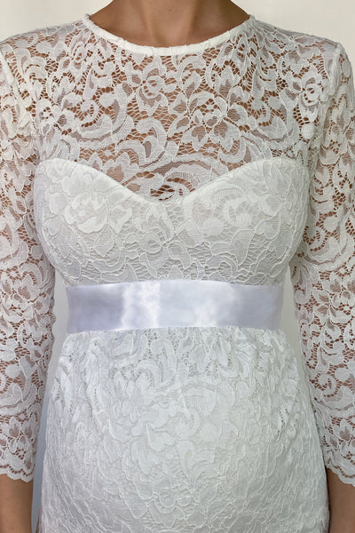 white satin sash