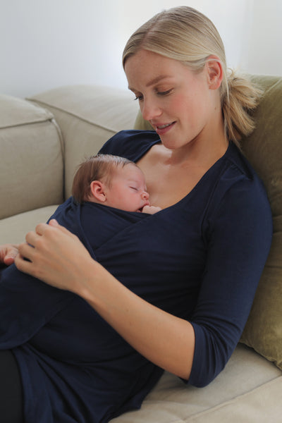 Eco viscose skin to skin baby bonding shirt navy