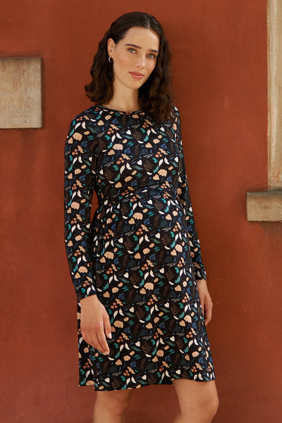 Umstands- und Stillkleid mit Foliage Print