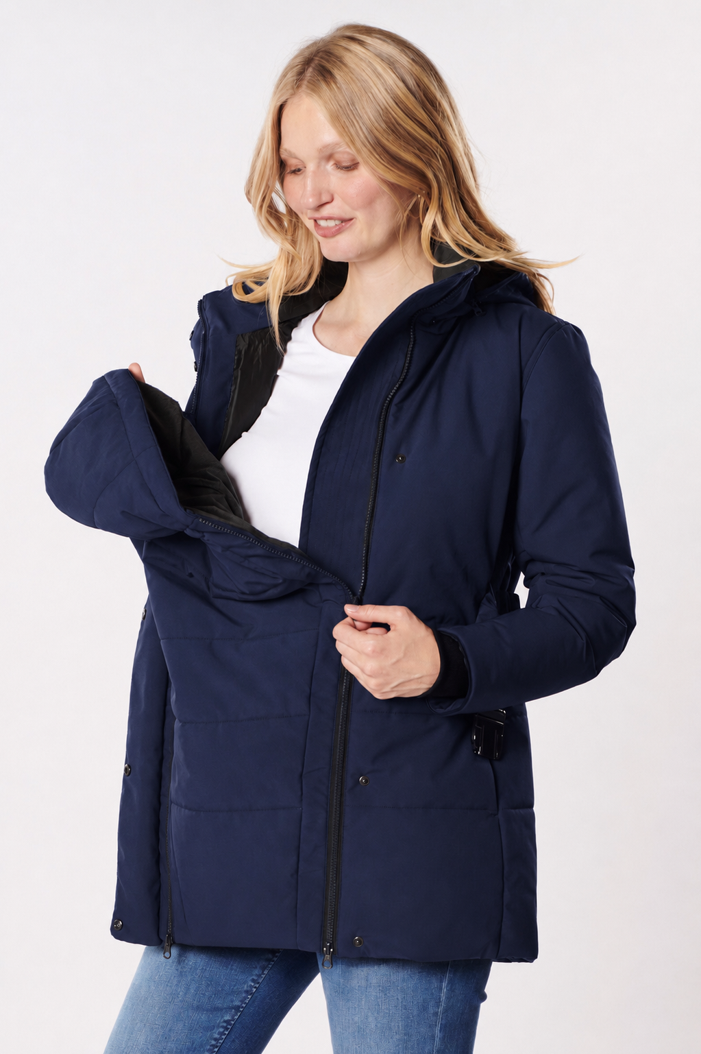 Umstands- und Tragejacke mit Gürtel navy MAM26AW04 6