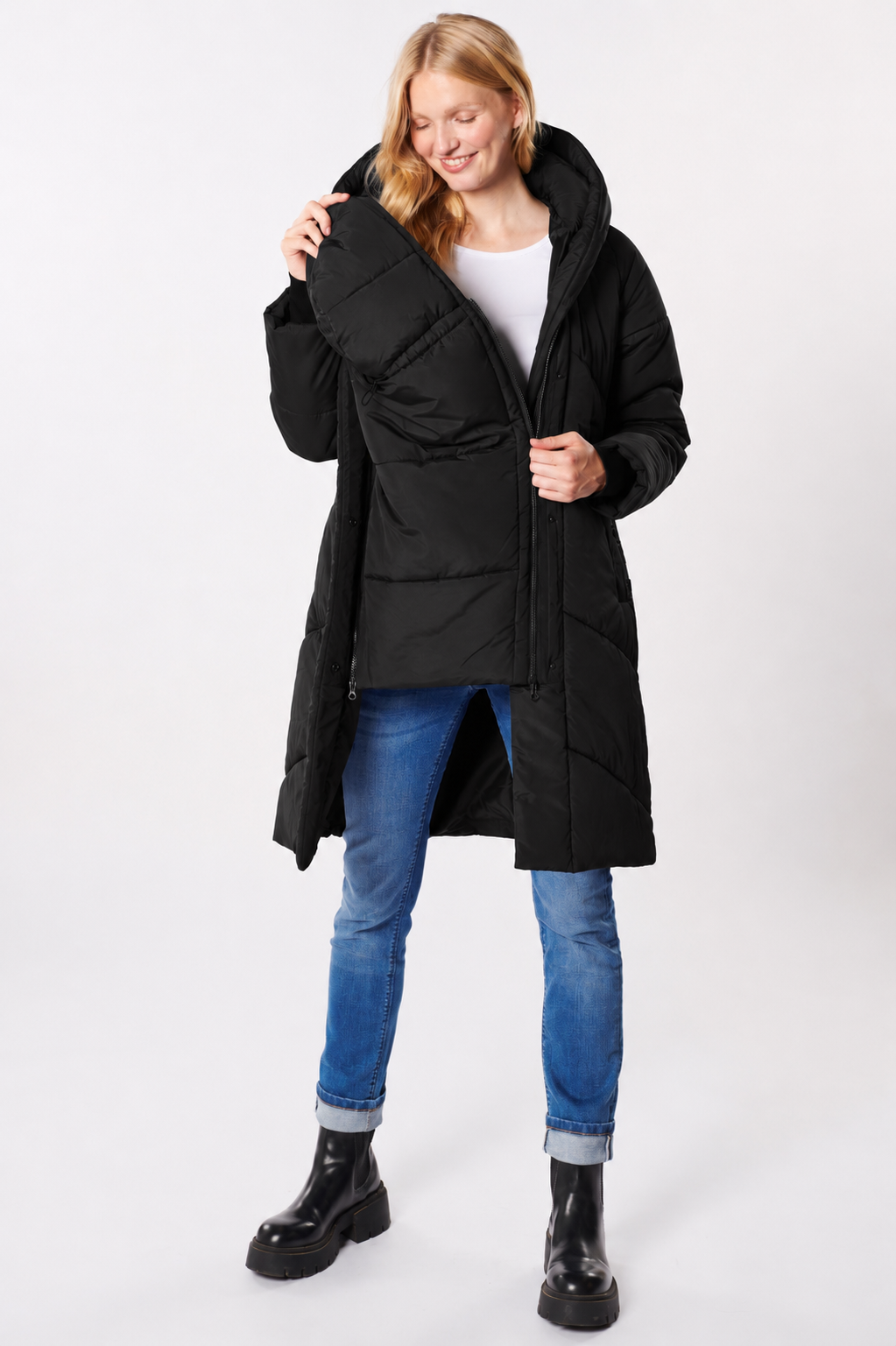 3 in 1 Eco Umstandsmantel mit Babytrage-Einsatz schwarz MAM26AW06 1