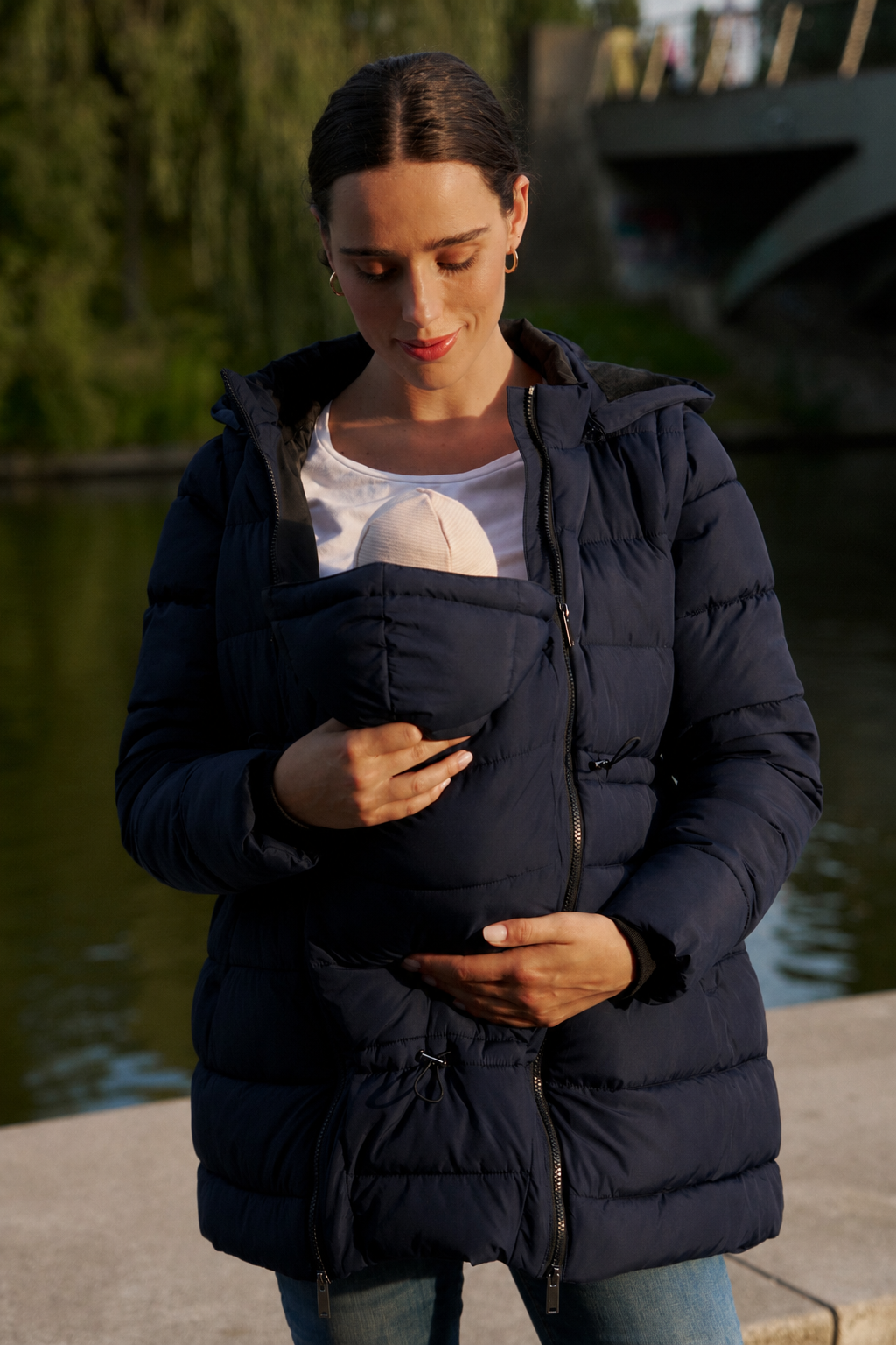 3 in 1 Eco Umstandsmantel, Tragejacke und Weste Navy MAM26AW99 4