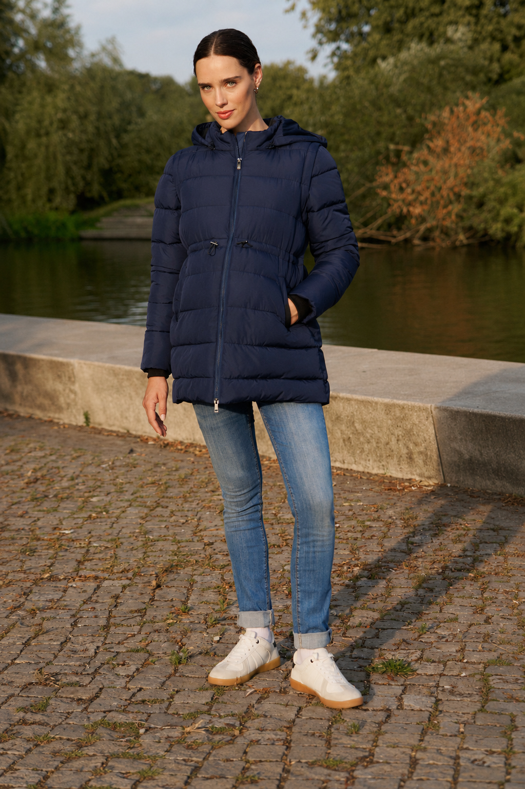 3 in 1 Eco Umstandsmantel, Tragejacke und Weste Navy MAM26AW99 10